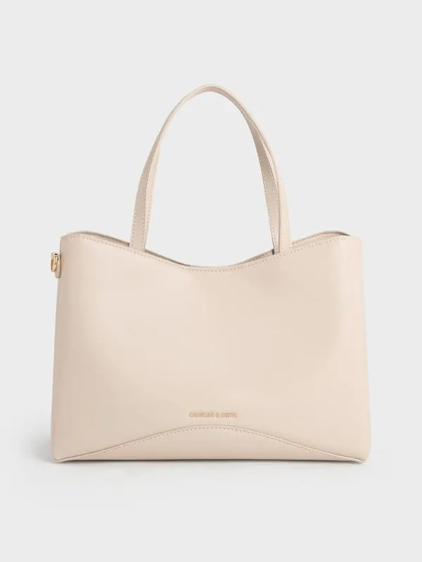 Women Sybill Tote Bag 8211 Oat CHARLES and KEITH Tote Bags