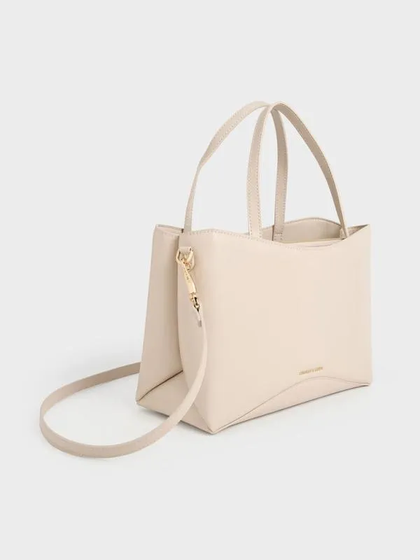 Women Sybill Tote Bag 8211 Oat CHARLES and KEITH Tote Bags
