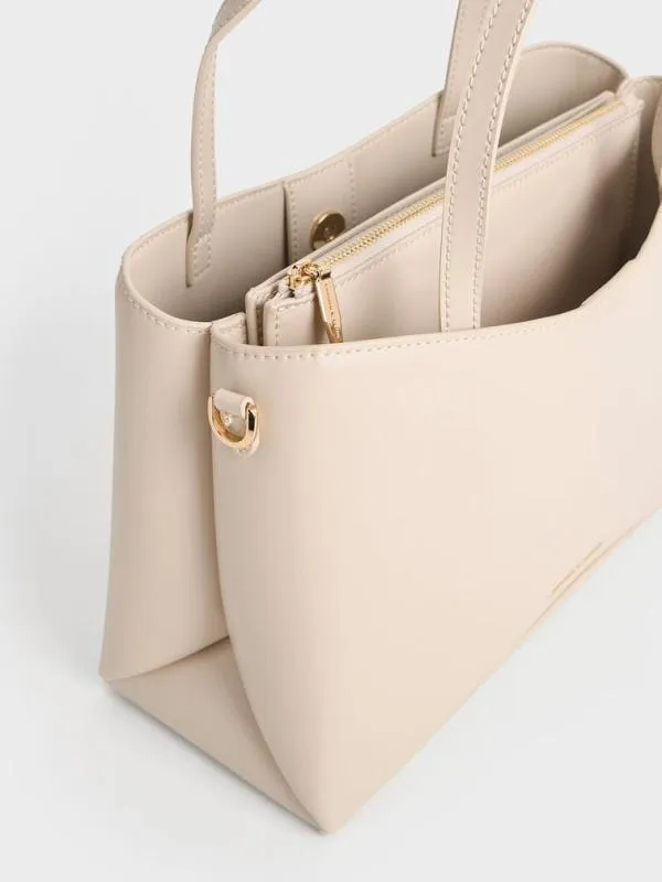 Women Sybill Tote Bag 8211 Oat CHARLES and KEITH Tote Bags