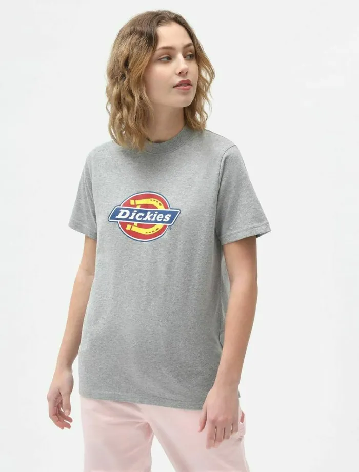 Women TShirts and Tops Dickies Icon Logo TShirt Grey Melange