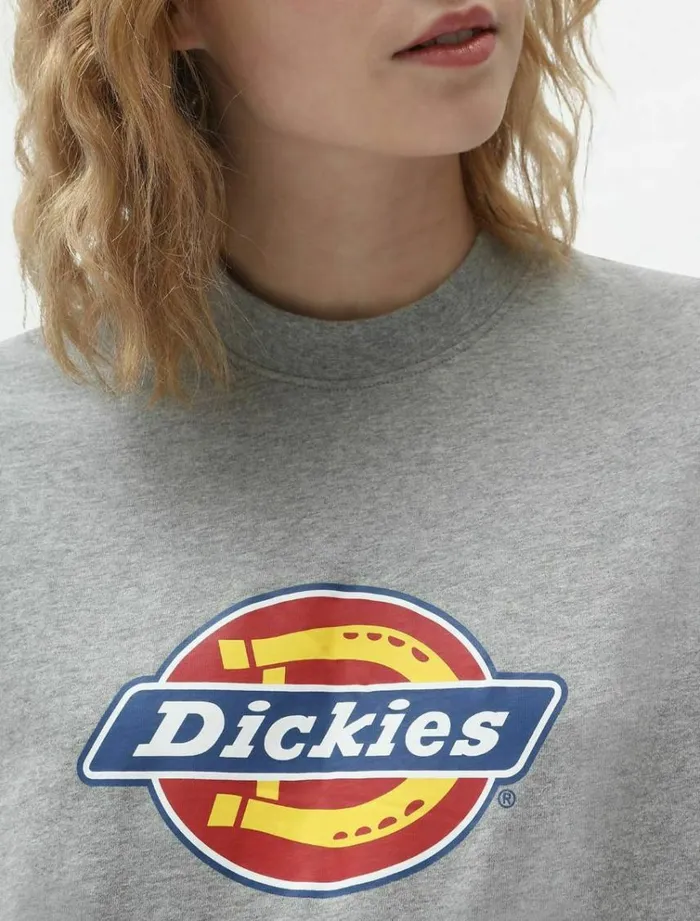 Women TShirts and Tops Dickies Icon Logo TShirt Grey Melange