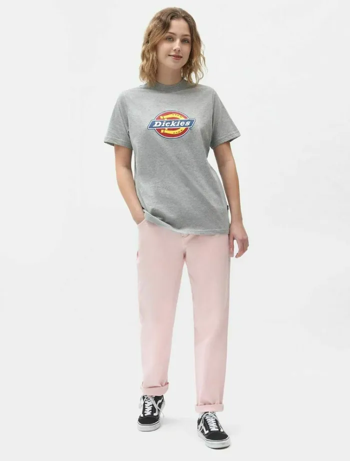 Women TShirts and Tops Dickies Icon Logo TShirt Grey Melange