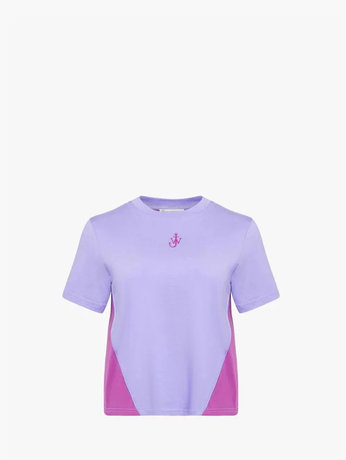 Women TShirts JW Anderson PANELLED CROPPED TSHIRT WITH ANCHOR EMBROIDERY Lavendermagenta Women TShirts JW Anderson PANELLED CROPPED TSHIRT WITH ANCHOR EMBROIDERY Lavendermagenta