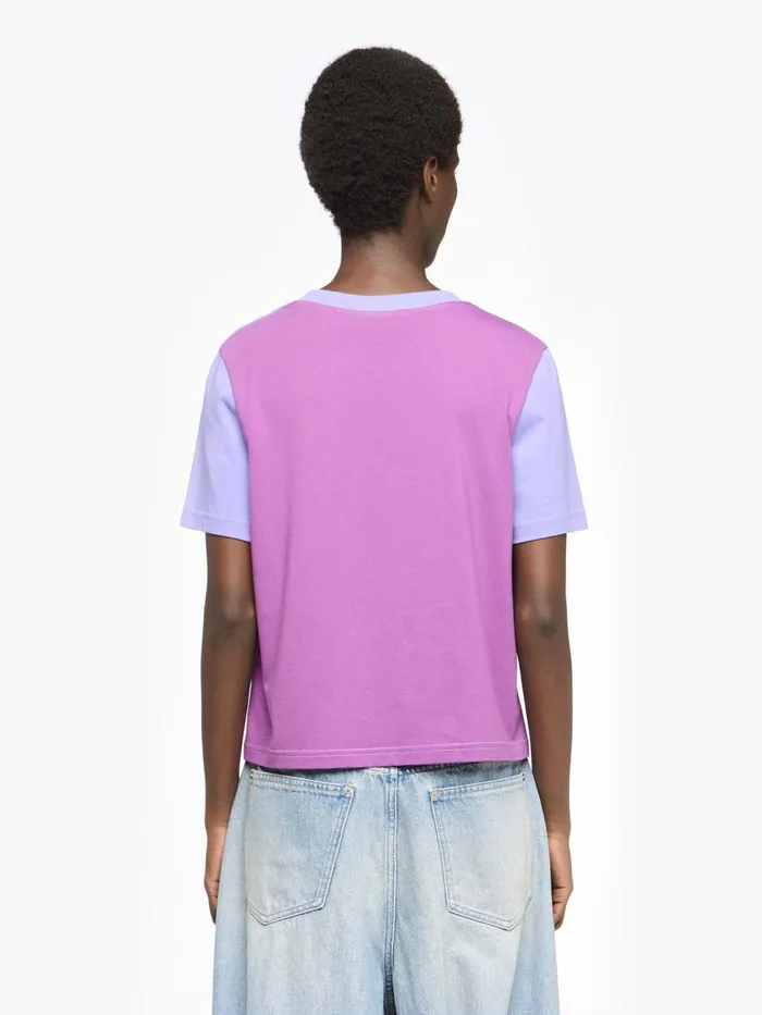 Women TShirts JW Anderson PANELLED CROPPED TSHIRT WITH ANCHOR EMBROIDERY Lavendermagenta Women TShirts JW Anderson PANELLED CROPPED TSHIRT WITH ANCHOR EMBROIDERY Lavendermagenta