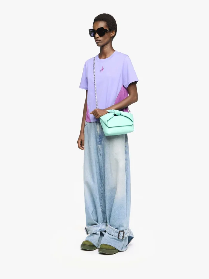 Women TShirts JW Anderson PANELLED CROPPED TSHIRT WITH ANCHOR EMBROIDERY Lavendermagenta Women TShirts JW Anderson PANELLED CROPPED TSHIRT WITH ANCHOR EMBROIDERY Lavendermagenta