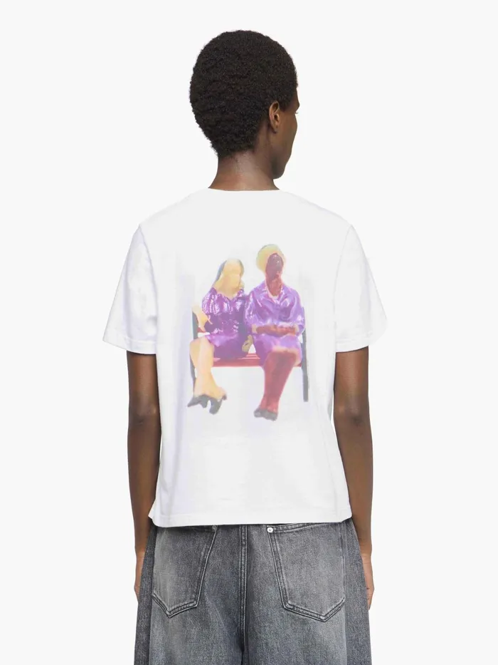 Women TShirts JW Anderson PRINTED TSHIRT WITH ANCHOR EMBROIDERY White