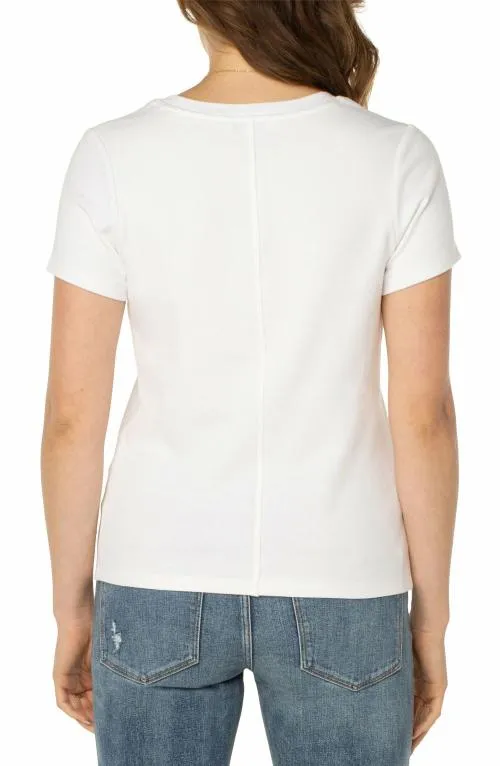 Women Tees Liverpool Los Angeles Scoop Neck Short Sleeve Tee White