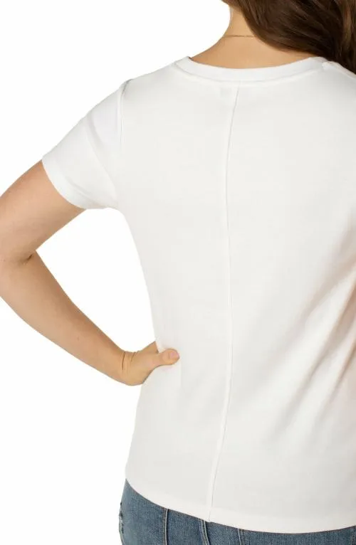 Women Tees Liverpool Los Angeles Scoop Neck Short Sleeve Tee White