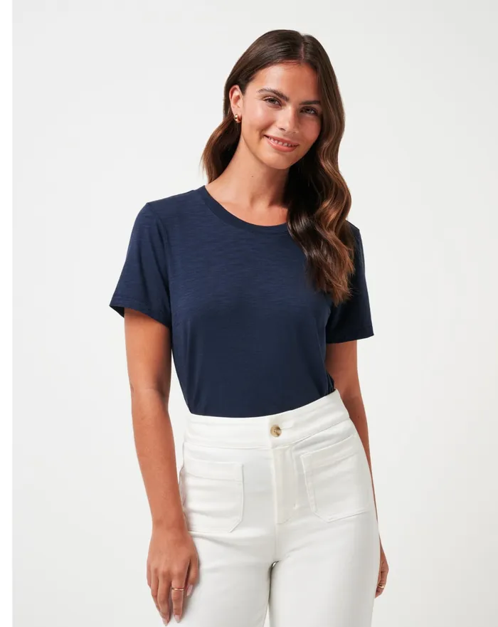 Women Tees TravisMathew CLOUD JERSEY TEE Navy Blazer