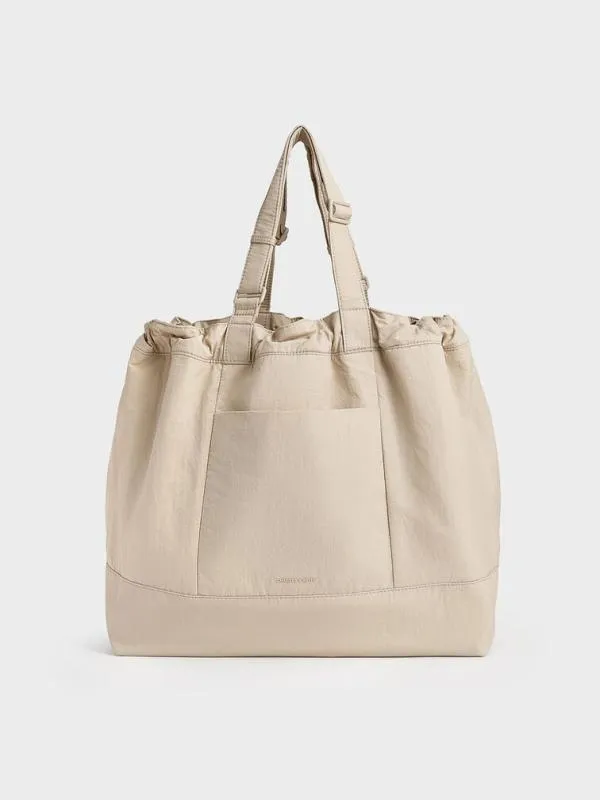 Women Terra Nylon Reversible Tote Bag 8211 Oat CHARLES and KEITH Slouchy Bags Women Terra Nylon Reversible Tote Bag 8211 Oat CHARLES and KEITH Slouchy Bags