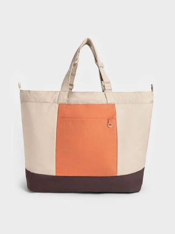 Women Terra Nylon Reversible Tote Bag 8211 Oat CHARLES and KEITH Slouchy Bags