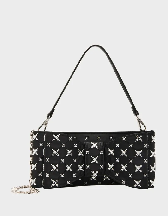 Women TIE THE KNOT BOW BAG BLACK Black Betsey Johnson