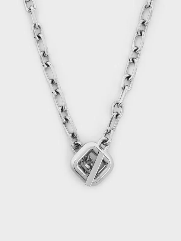 Women ToggleClasp ChainLink Necklace 8211 Silver CHARLES and KEITH Necklaces