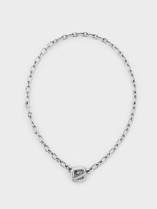 Women ToggleClasp ChainLink Necklace 8211 Silver CHARLES and KEITH Necklaces Women ToggleClasp ChainLink Necklace 8211 Silver CHARLES and KEITH Necklaces