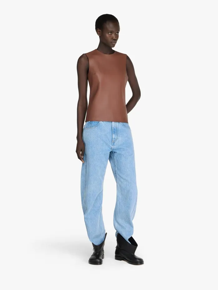 Women Tops and Shirts JW Anderson SLEEVELESS LEATHER TOP Chestnut Women Tops and Shirts JW Anderson SLEEVELESS LEATHER TOP Chestnut