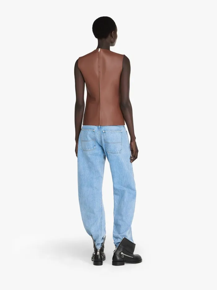 Women Tops and Shirts JW Anderson SLEEVELESS LEATHER TOP Chestnut Women Tops and Shirts JW Anderson SLEEVELESS LEATHER TOP Chestnut