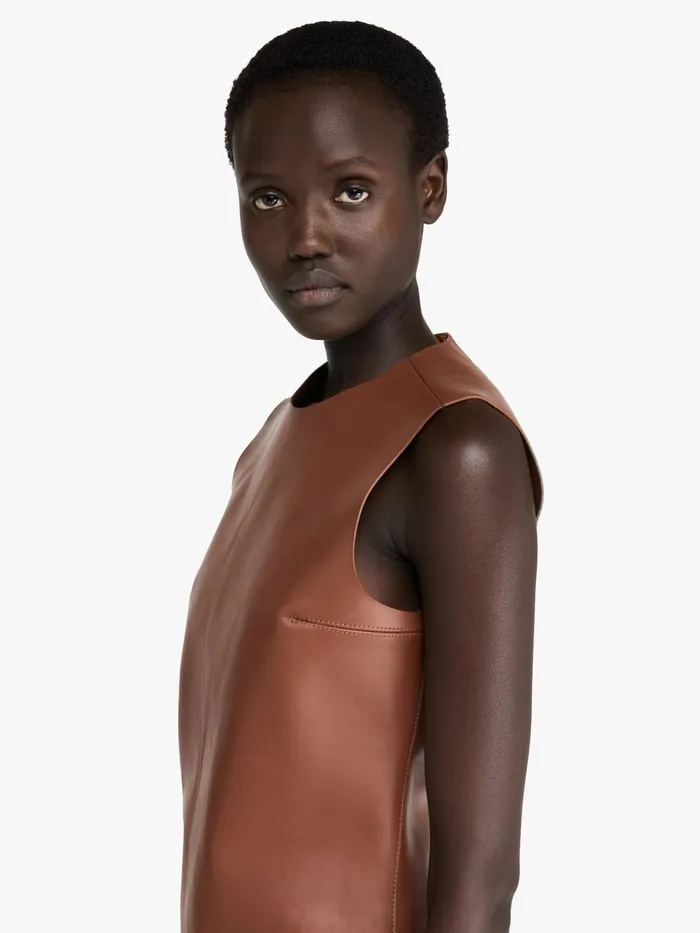 Women Tops and Shirts JW Anderson SLEEVELESS LEATHER TOP Chestnut Women Tops and Shirts JW Anderson SLEEVELESS LEATHER TOP Chestnut