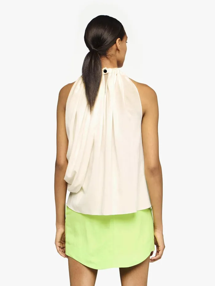 Women Tops and Shirts JW Anderson TWISTED DRAPE HALTER TOP Ivory