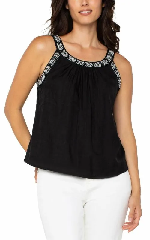 Women Tops Liverpool Los Angeles Sleeveless Tank With Beading Black