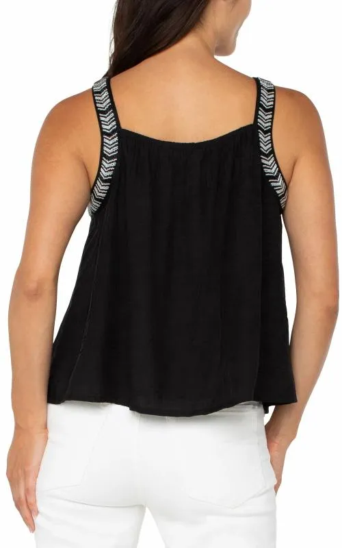 Women Tops Liverpool Los Angeles Sleeveless Tank With Beading Black
