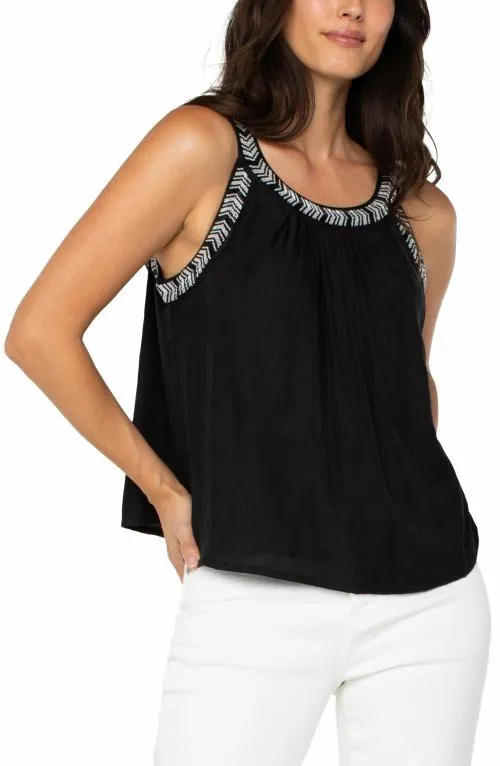 Women Tops Liverpool Los Angeles Sleeveless Tank With Beading Black