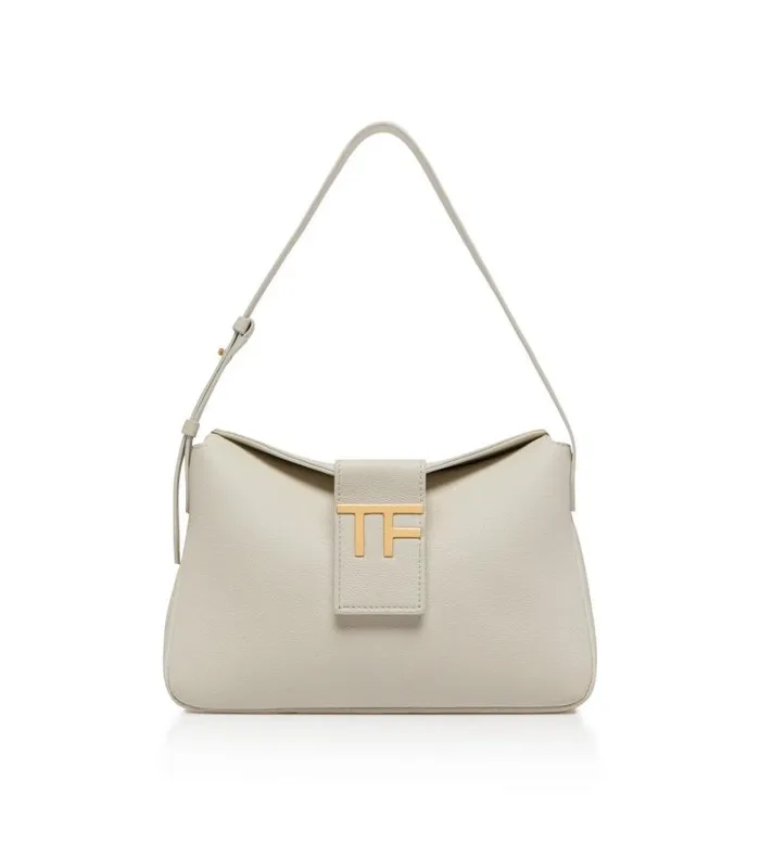 Women Totes Tom Ford Grain Leather Tf Mini Hobo Chalk