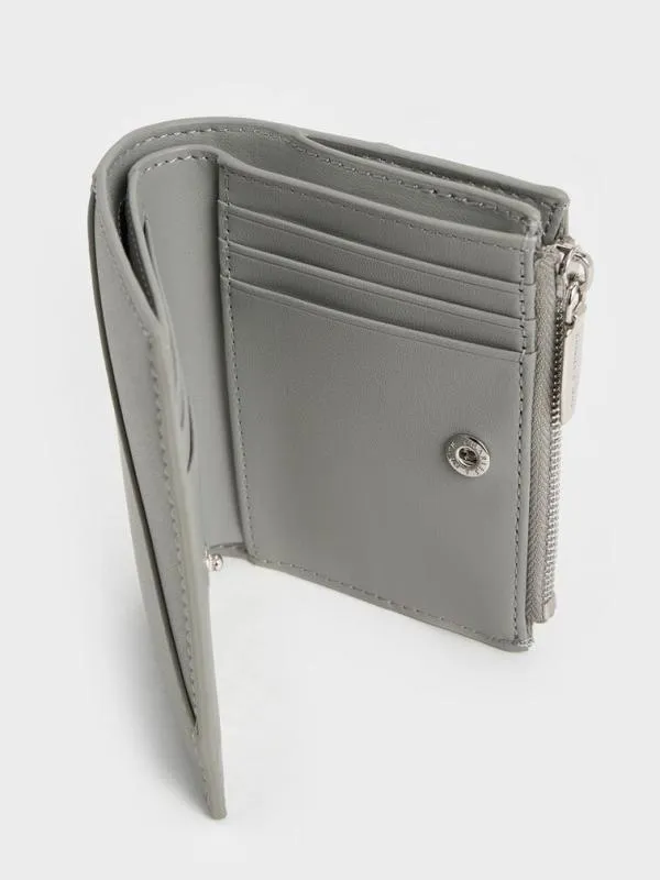 Women Trin StitchTrim Wallet 8211 Grey CHARLES and KEITH Small Wallets