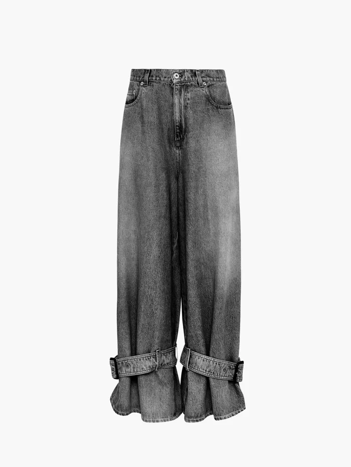 Women Trousers and Shorts JW Anderson BUCKLED CUFF DENIM JEANS Grey