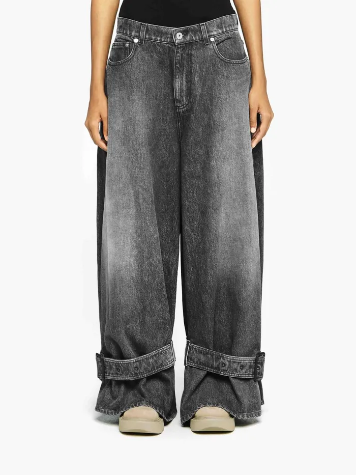 Women Trousers and Shorts JW Anderson BUCKLED CUFF DENIM JEANS Grey Women Trousers and Shorts JW Anderson BUCKLED CUFF DENIM JEANS Grey