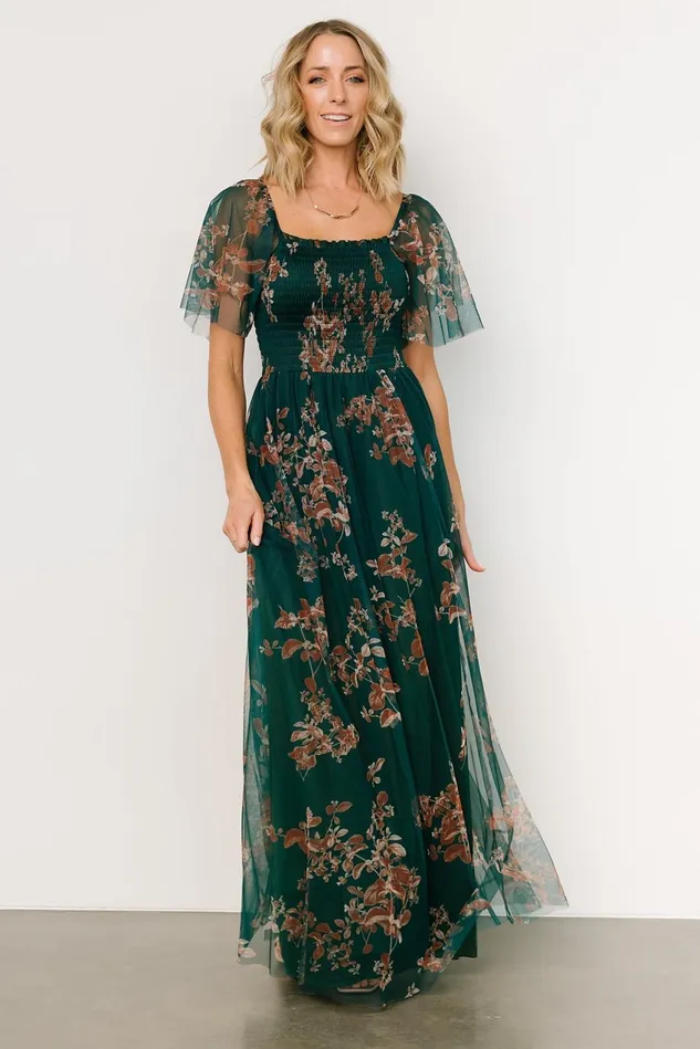 Women Tulle Styles Baltic Born Cassandra Tulle Maxi Dress Green Bronze Floral Women Tulle Styles Baltic Born Cassandra Tulle Maxi Dress Green Bronze Floral