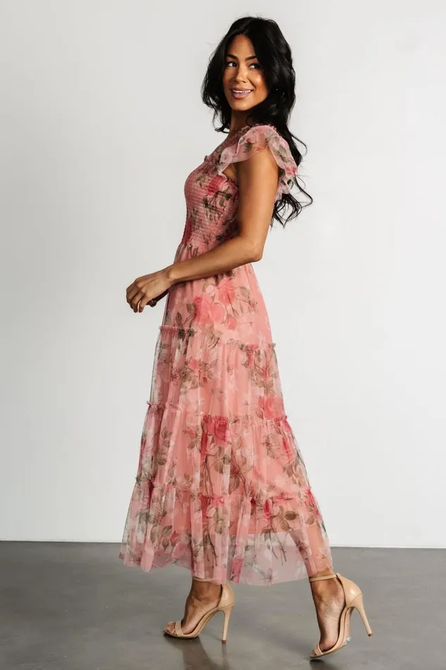 Women Tulle Styles Baltic Born Clementine Tulle Midi Dress Pink Rose Floral Women Tulle Styles Baltic Born Clementine Tulle Midi Dress Pink Rose Floral