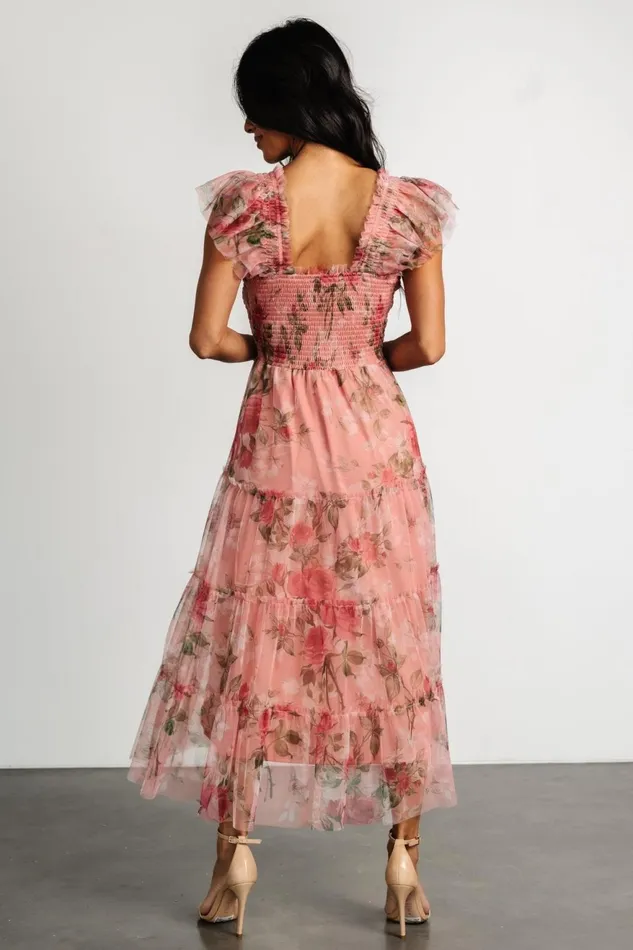 Women Tulle Styles Baltic Born Clementine Tulle Midi Dress Pink Rose Floral Women Tulle Styles Baltic Born Clementine Tulle Midi Dress Pink Rose Floral