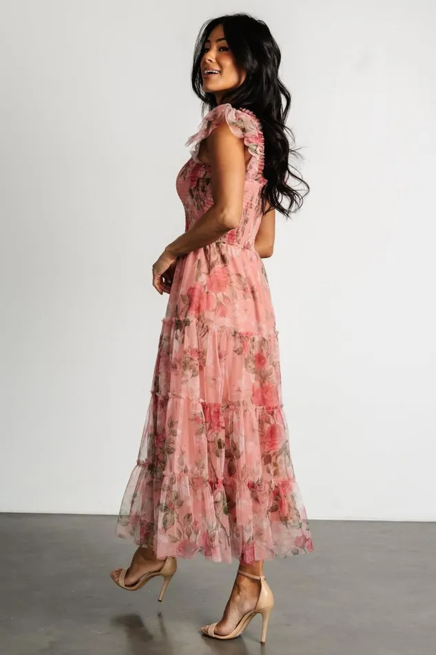 Women Tulle Styles Baltic Born Clementine Tulle Midi Dress Pink Rose Floral Women Tulle Styles Baltic Born Clementine Tulle Midi Dress Pink Rose Floral
