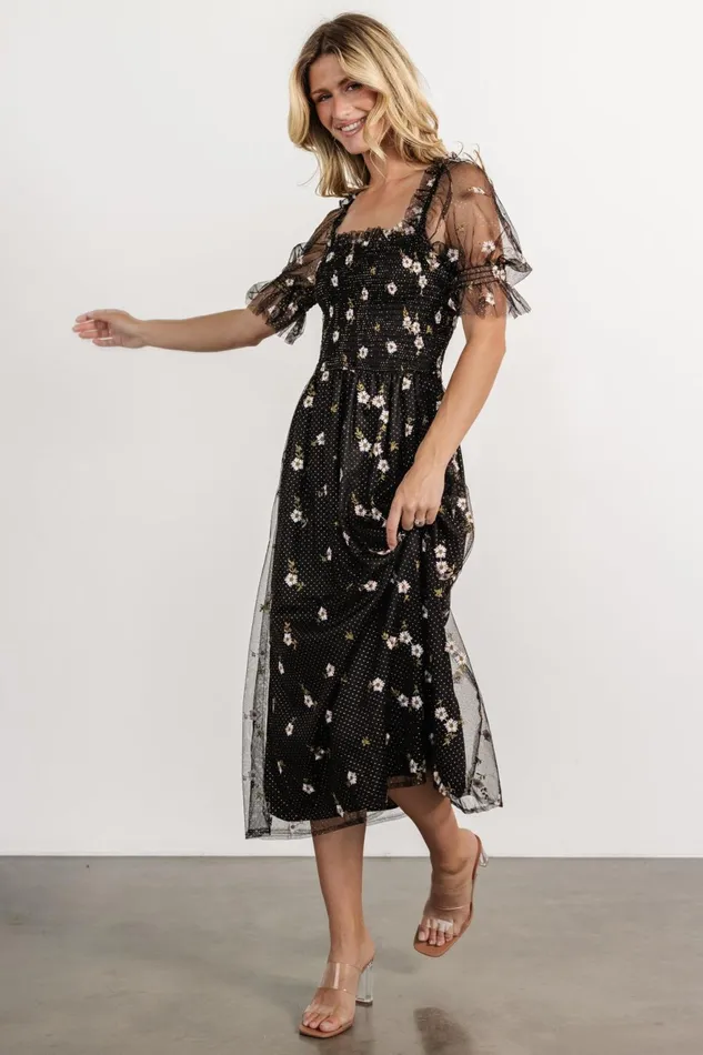 Women Tulle Styles Baltic Born Emilia Embroidered Dress Black