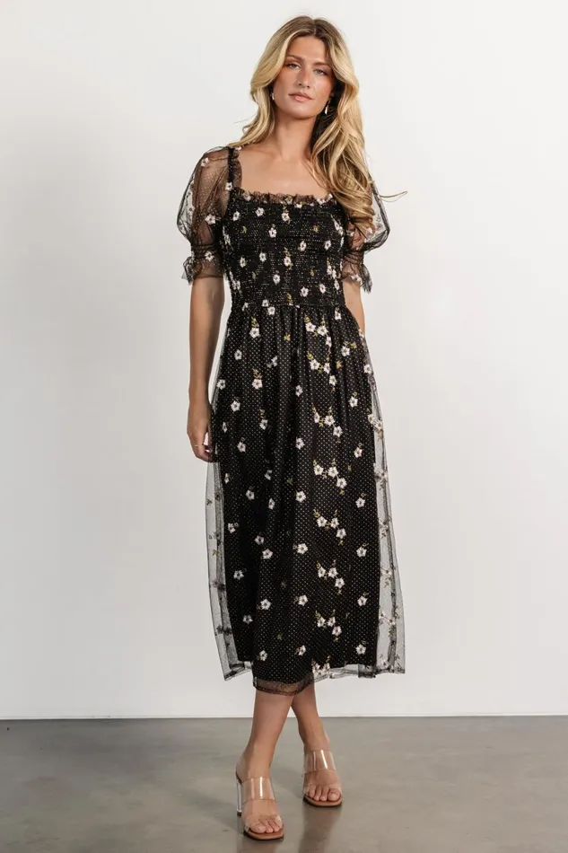 Women Tulle Styles Baltic Born Emilia Embroidered Dress Black
