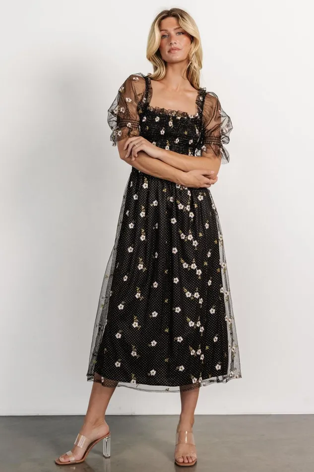 Women Tulle Styles Baltic Born Emilia Embroidered Dress Black