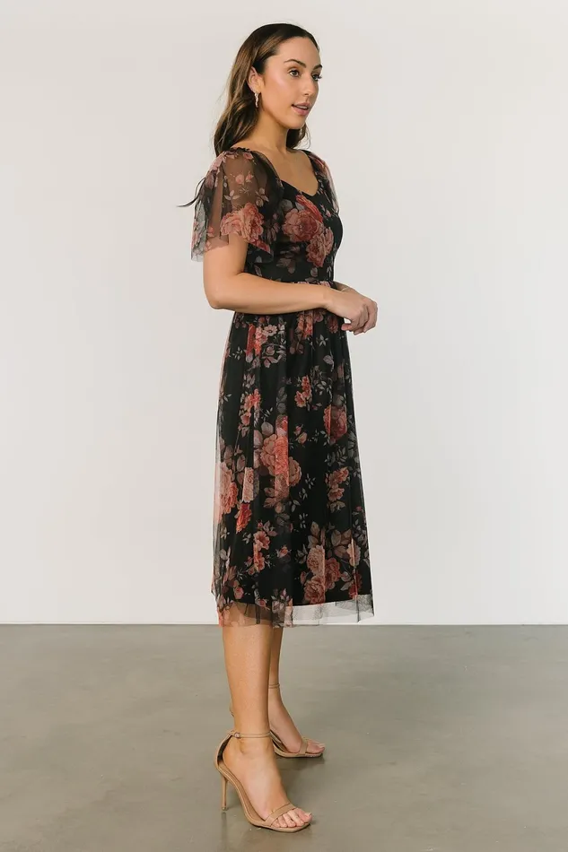 Women Tulle Styles Baltic Born Gwyneth Tulle Midi Dress Black Multi Women Tulle Styles Baltic Born Gwyneth Tulle Midi Dress Black Multi