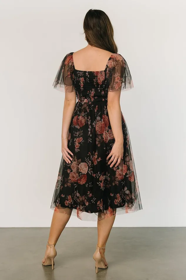 Women Tulle Styles Baltic Born Gwyneth Tulle Midi Dress Black Multi Women Tulle Styles Baltic Born Gwyneth Tulle Midi Dress Black Multi
