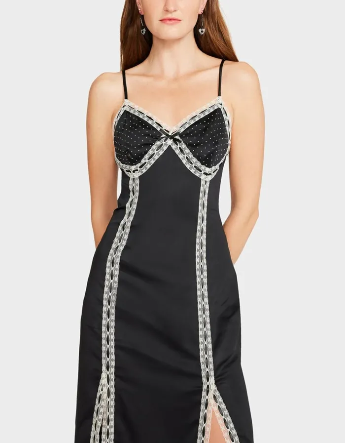 Women VIOLA SLIP DRESS BLACK Black Betsey Johnson