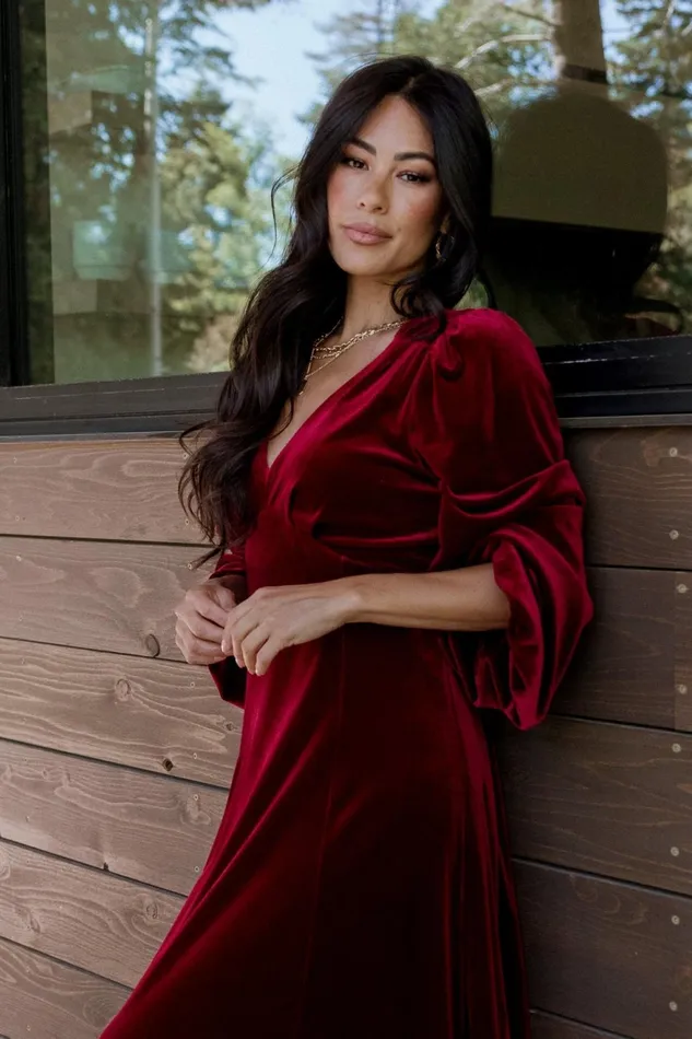 Women Wedding Guest Baltic Born Adelita Velvet Maxi Dress Merlot Women Wedding Guest Baltic Born Adelita Velvet Maxi Dress Merlot