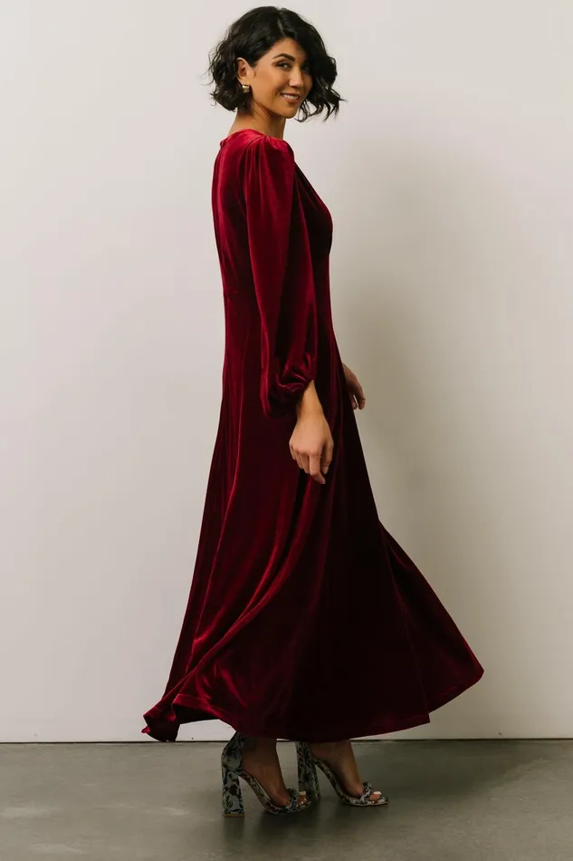 Women Wedding Guest Baltic Born Adelita Velvet Maxi Dress Merlot Women Wedding Guest Baltic Born Adelita Velvet Maxi Dress Merlot