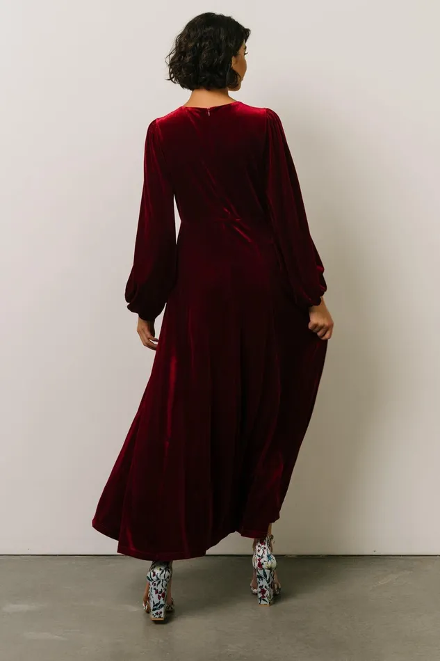 Women Wedding Guest Baltic Born Adelita Velvet Maxi Dress Merlot Women Wedding Guest Baltic Born Adelita Velvet Maxi Dress Merlot
