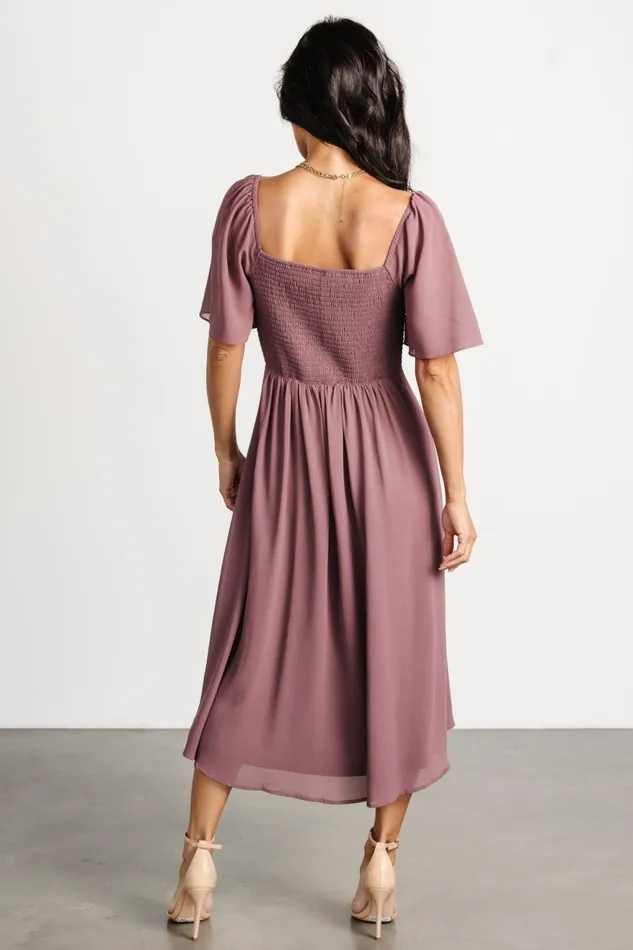 Women Wedding Guest Baltic Born Colette Sweetheart Midi Dress Vintage Plum Women Wedding Guest Baltic Born Colette Sweetheart Midi Dress Vintage Plum