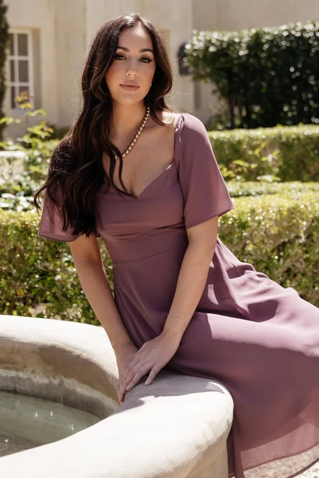 Women Wedding Guest Baltic Born Colette Sweetheart Midi Dress Vintage Plum Women Wedding Guest Baltic Born Colette Sweetheart Midi Dress Vintage Plum