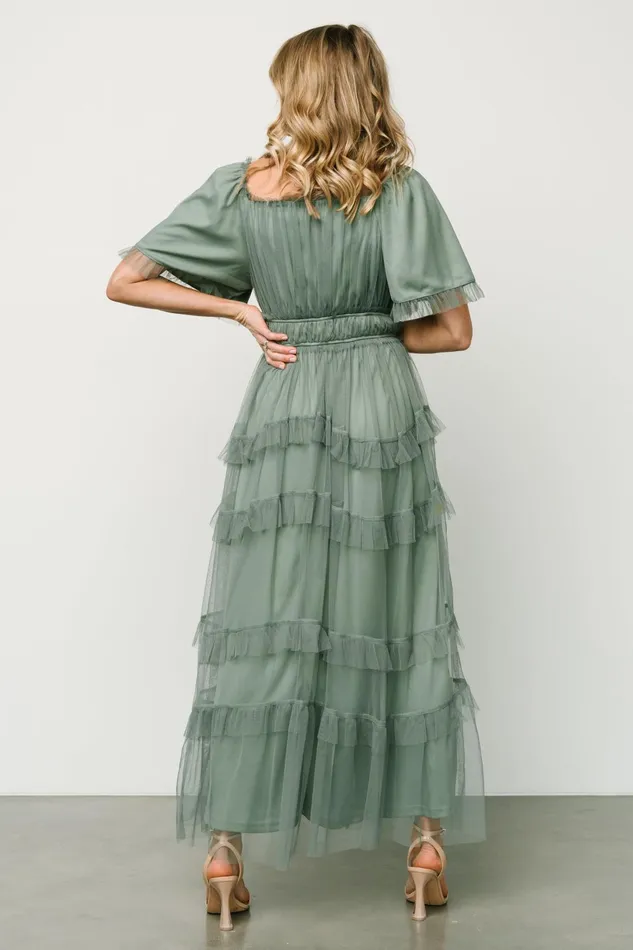 Women Wedding Guest Baltic Born Magdalena Tulle Maxi Dress Eucalyptus Women Wedding Guest Baltic Born Magdalena Tulle Maxi Dress Eucalyptus