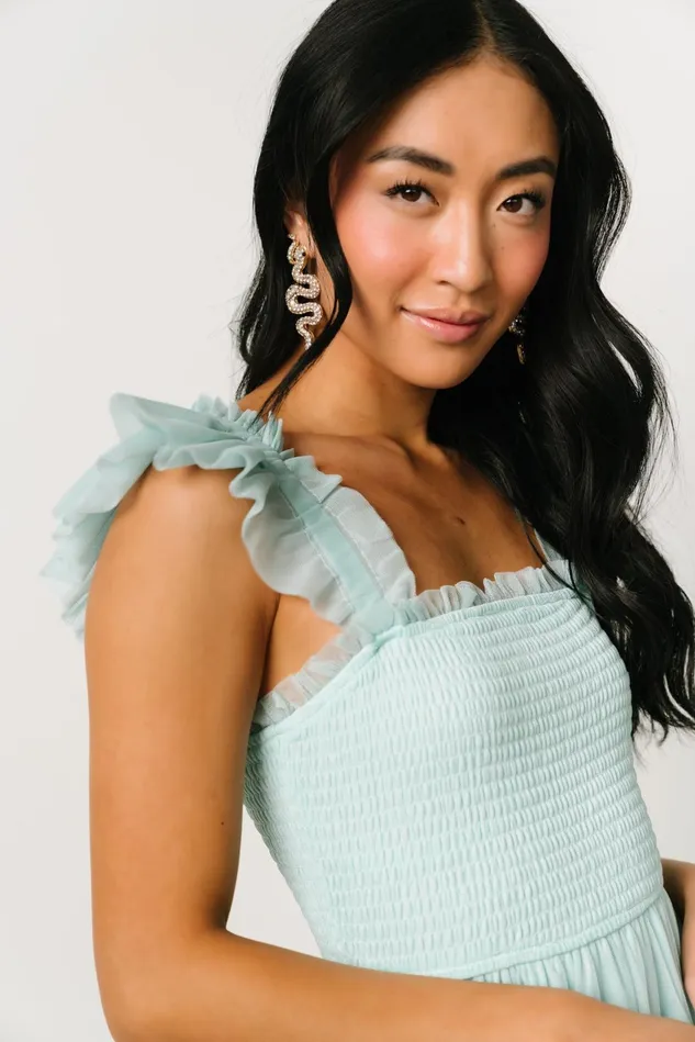 Women Wedding Guest Baltic Born Mindi Tulle Midi Dress Sea Blue Women Wedding Guest Baltic Born Mindi Tulle Midi Dress Sea Blue