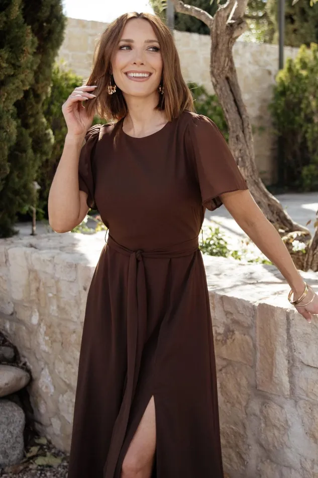 Women Wedding Guest Baltic Born Naomi Short Sleeve Maxi Dress Espresso Women Wedding Guest Baltic Born Naomi Short Sleeve Maxi Dress Espresso