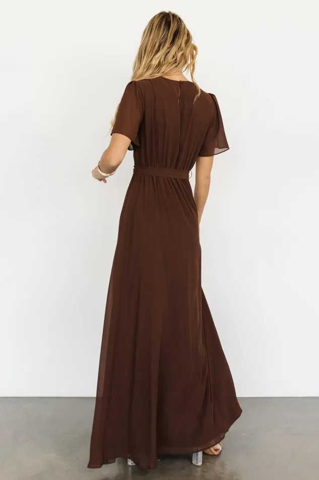 Women Wedding Guest Baltic Born Naomi Short Sleeve Maxi Dress Espresso Women Wedding Guest Baltic Born Naomi Short Sleeve Maxi Dress Espresso