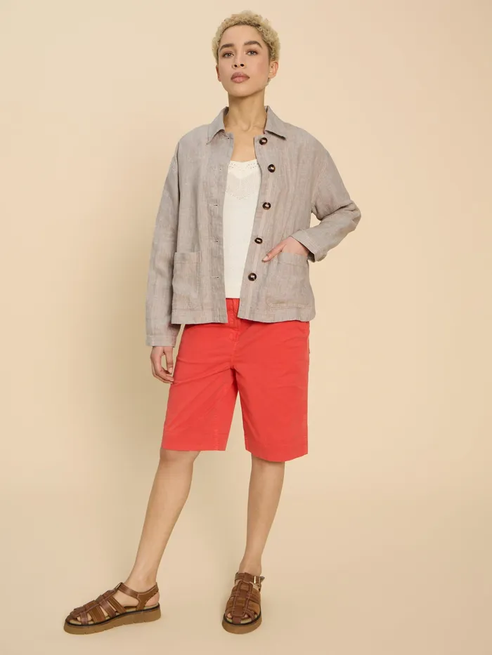 Women White Stuff Clothing Carrie Linen Collar Jacket