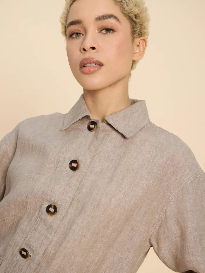 Women White Stuff Clothing Carrie Linen Collar Jacket Women White Stuff Clothing Carrie Linen Collar Jacket